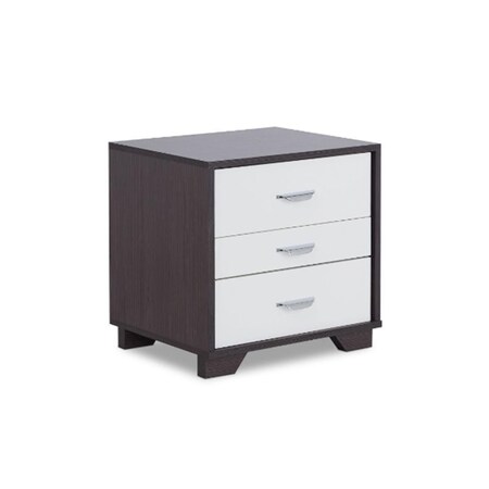 Gfancy Fixtures Black & White Metal 3 Drawer Nightstand GF2627464